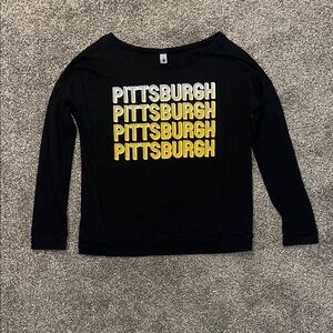 Next Level Apparel PITTSBURGH Black Long Sleeve Shirt
